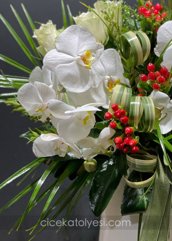 Orkideler ve Beyaz Güller