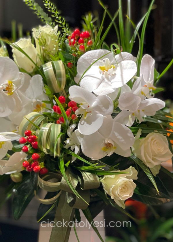 Orkideler ve Beyaz Güller
